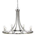 Silver Candle Style Eight Light Metal Dimmable Chandelier - Image 3