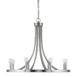 Silver Candle Style Eight Light Metal Dimmable Chandelier - Image 5