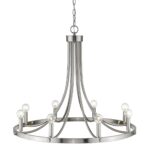 Silver Candle Style Eight Light Metal Dimmable Chandelier - Image 6