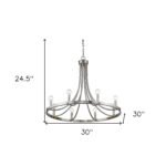 Silver Candle Style Eight Light Metal Dimmable Chandelier - Image 9