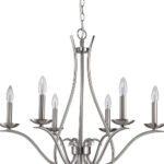 Nickel Candle Style Six Light Metal Dimmable Chandelier - Image 4