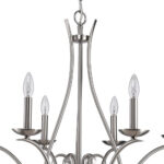 Nickel Candle Style Six Light Metal Dimmable Chandelier - Image 5