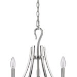 Nickel Candle Style Five Light Metal Dimmable Chandelier - Image 4