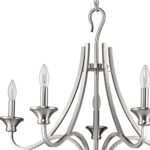 Silver Candle Style Five Light Metal Dimmable Chandelier - Image 5