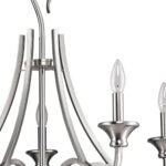 Silver Candle Style Five Light Metal Dimmable Chandelier - Image 4