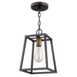 Antique Bronze Metal Tapered Hanging Light - Image 3