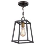 Antique Bronze Metal Tapered Hanging Light - Image 2