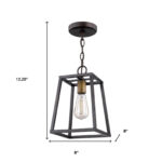 Antique Bronze Metal Tapered Hanging Light - Image 5
