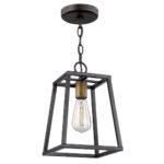 Antique Bronze Metal Tapered Hanging Light - Image 4