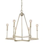 Gold Candle Style Six Light Metal Dimmable Chandelier - Image 2