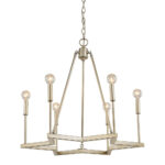 Gold Candle Style Six Light Metal Dimmable Chandelier - Image 3