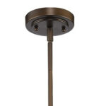 Antique Bronze Hanging Light with Glass Dome Shade - Image 4