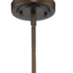 Antique Bronze Hanging Light with Glass Dome Shade - Image 5
