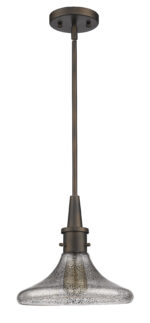 Antique Bronze Hanging Light with Pebbled Glass Shade - Image 3