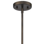 Antique Bronze Hanging Light with Pebbled Glass Shade - Image 4