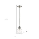 Silver Metal Hanging with Round Clear Glass Shade - Image 5