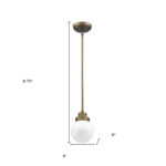 Brushed Gold Metal Hanging with Round Glass Shade - Image 5