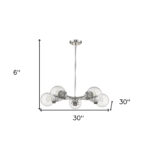 Silver Five Light Metal Dimmable Chandelier With Clear Shades - Image 5