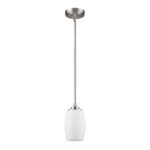 Silver Hanging Light with Frosted Glass Shade - Image 2