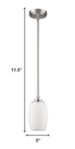 Silver Hanging Light with Frosted Glass Shade - Image 6
