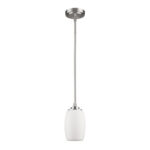 Silver Hanging Light with Frosted Glass Shade - Image 3