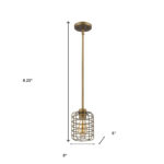 Brushed Gold Metal Cage Hanging Light - Image 5