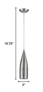 Narrow Silver Hanging Light with Glass Studs - Image 6