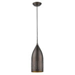 Bronze Hanging Light with Glass Studs - Image 3