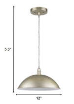 Silver Metal Hanging Light with Dome Shade - Image 6