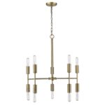 Brass Candle Style Ten Light Metal Dimmable Chandelier - Image 2