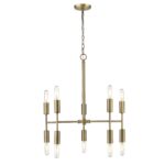 Brass Candle Style Ten Light Metal Dimmable Chandelier - Image 3