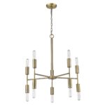 Brass Candle Style Ten Light Metal Dimmable Chandelier - Image 5