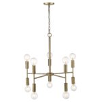Brass Candle Style Ten Light Metal Dimmable Chandelier - Image 7