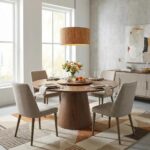Matte Black Cork Shade Modern One Light Hanging Pendent Lamp