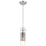 Glass and Silver Mesh Shade Hanging Light - Image 3
