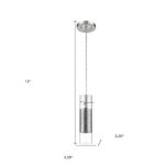 Glass and Silver Mesh Shade Hanging Light - Image 5