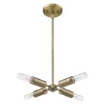 Gold Four Light Metal Dimmable Chandelier - Image 2