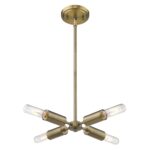 Gold Four Light Metal Dimmable Chandelier - Image 3