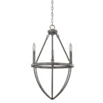Ash Gray Candle Style Three Light Metal Dimmable Chandelier - Image 2
