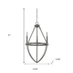 Ash Gray Candle Style Three Light Metal Dimmable Chandelier - Image 5