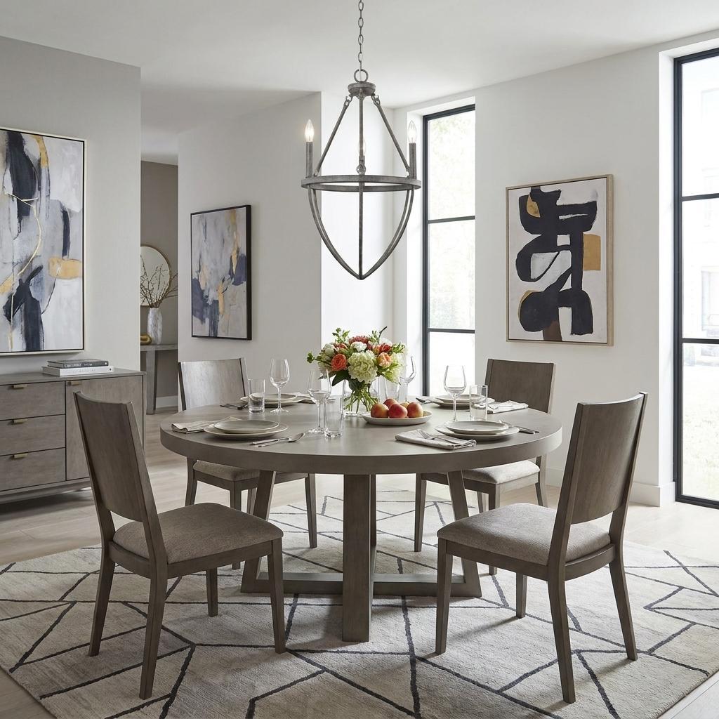 398312_5_vPpcE1hr.jpg Ash Gray Candle Style Three Light Metal Dimmable Chandelier - Image 1