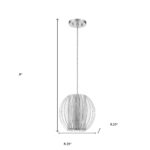 Acrylic and Steel Shade Hanging Globe Light - Image 5