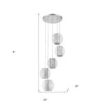 Five Light Acrylic and Steel Shade Hanging Globe Light - Image 5
