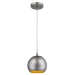 Light Gray and Gold Hanging Dome Light - Image 3