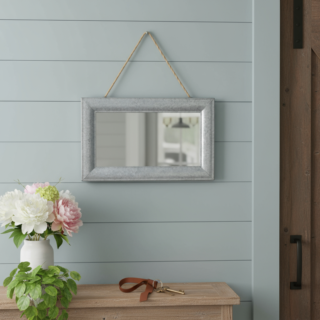 399695_10_Hx49qY3s-2.jpg 9" Silver Metal Framed Accent Mirror - Image 1