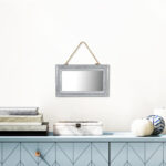 9" Silver Metal Framed Accent Mirror - Image 9