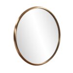 20" Antiqued Brass Round Metal Framed Accent Mirror - Image 3
