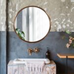 20" Antiqued Brass Round Metal Framed Accent Mirror - Image 5