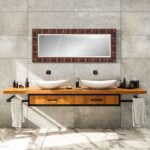 60" Brown Framed Full Length Hanging Mirror - Image 5
