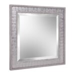 Warm Gray Faux Wood Square Mirror - Image 3